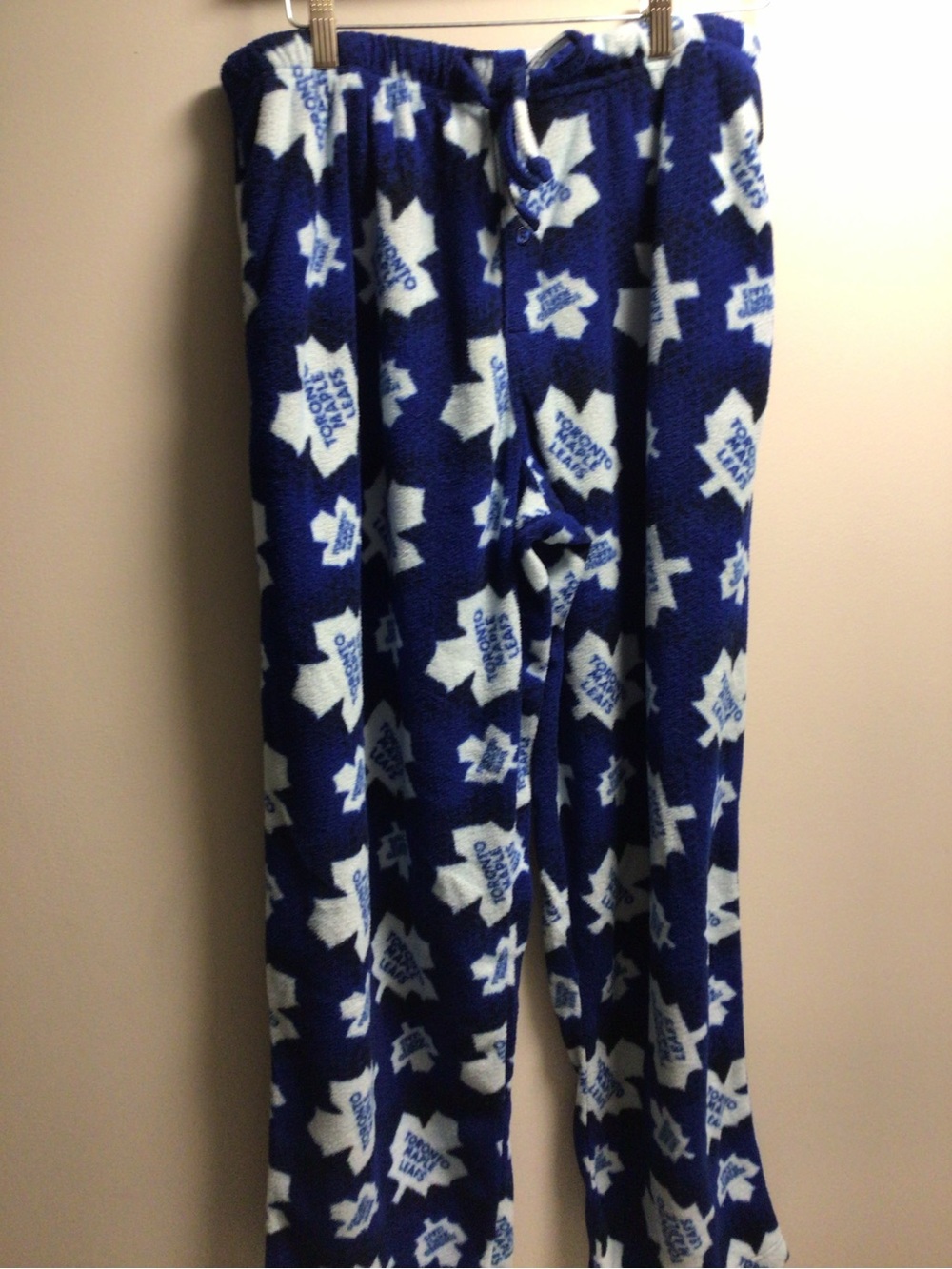 Blue Fleece Pajama Pants - Toronto Maple Leafs Pattern